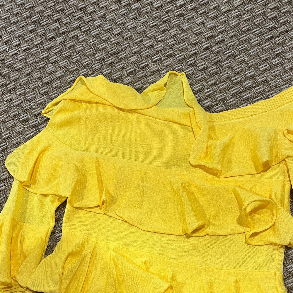 Boston Proper Yellow Ruffled Blouse - Picture 5 of 9
